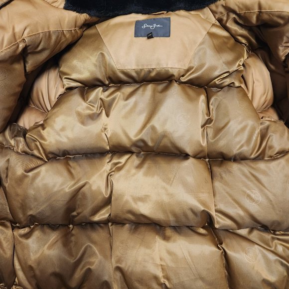 Sean John Full Zip Down Filled Puffer Jacket With Racoon Fur Hood Vintage Y2K - Picture 4 of 9